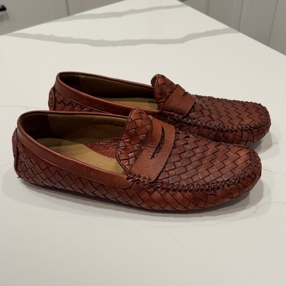 Robert Zur Chestnut Woven Leather Loafers main image 7
